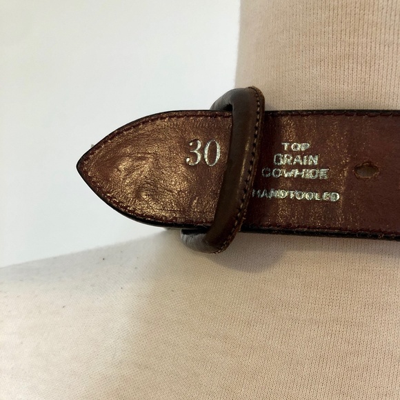 Brown Vintage Tooled/Braided Mexican Leather Belt - Picture 13 of 13